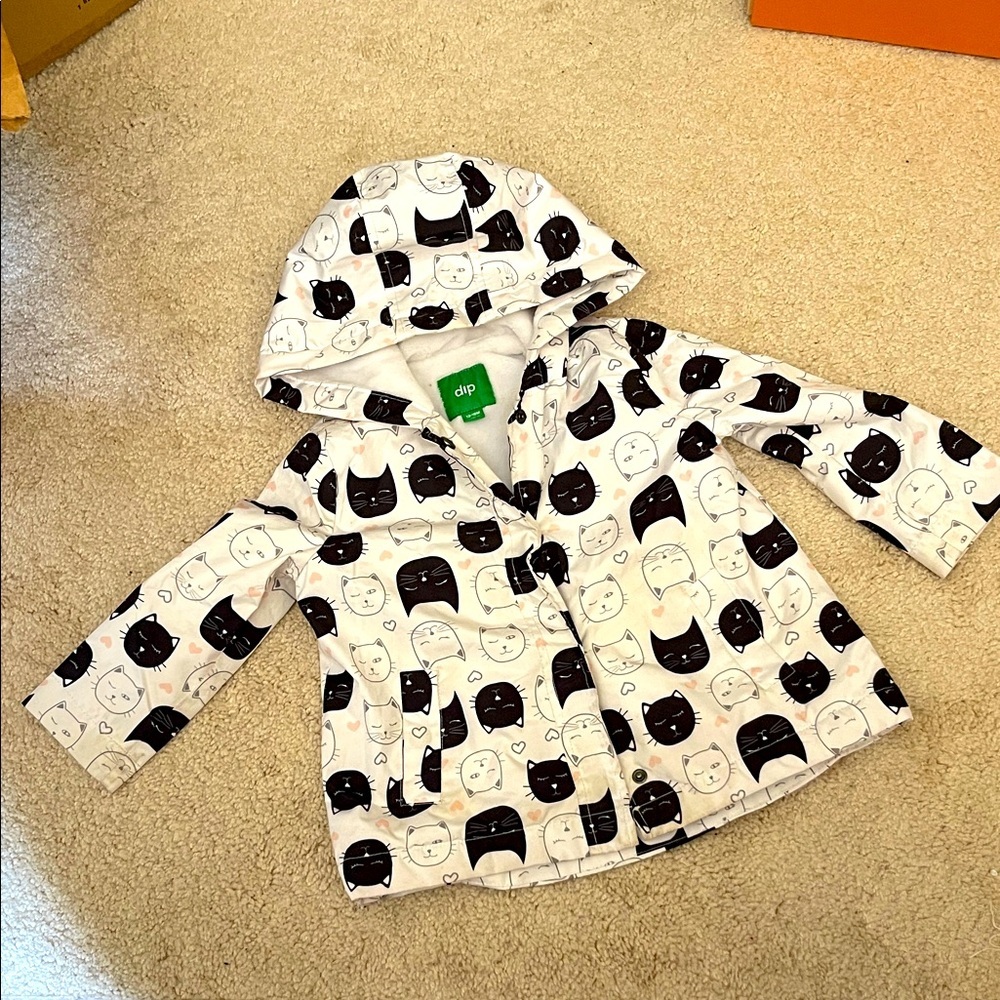 Dip Adorable Kitty Cats Raincoat. Size 12-18